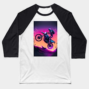 Cyber Future Dirt Bike With Neon Colors Baseball T-Shirt